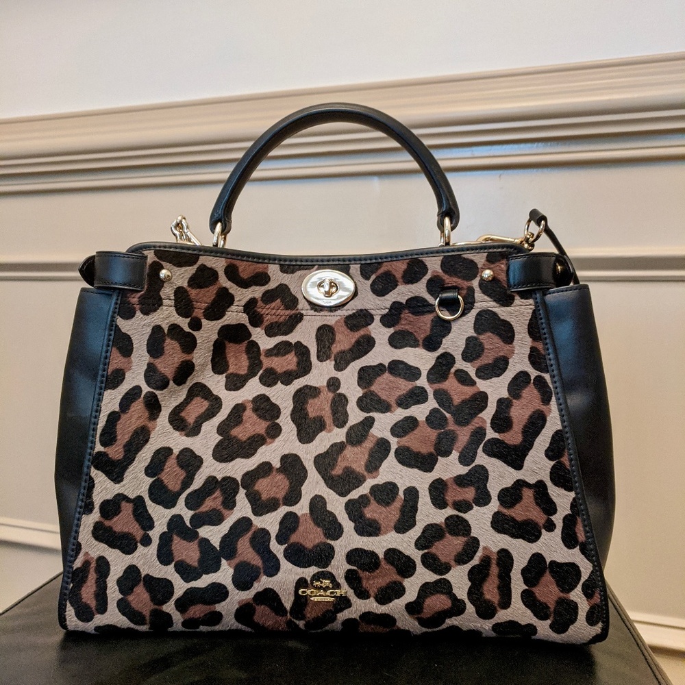 Coach Ocelot small leather tote